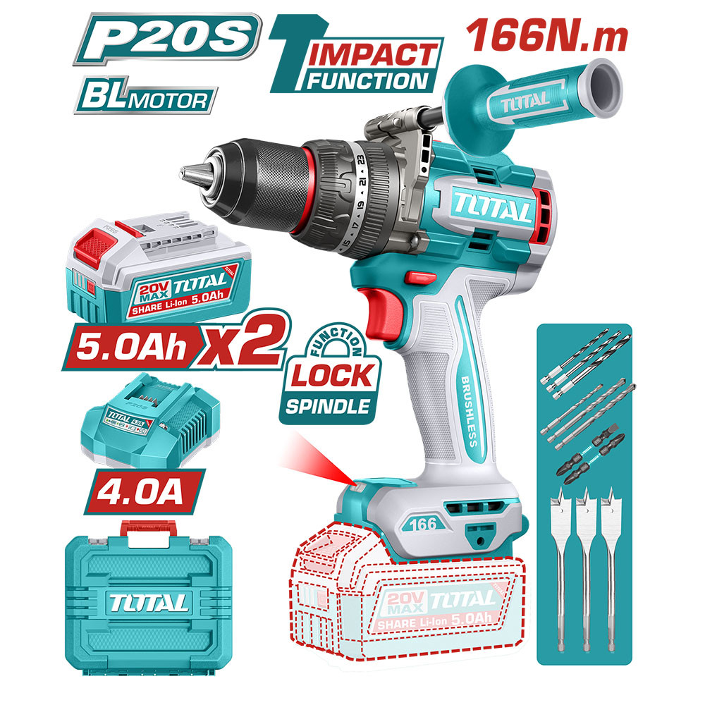 Total Compact Brushless Cordless Impact Drill 42V 69Nm - Image 3