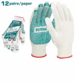 Total Knitted&PVC dots gloves Size: 10 (XL) 12pairs - Image 3