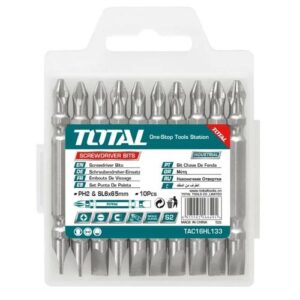 Total Screwdriver bit PH2+SL6.0,65mm,10pcs/set Double end bit