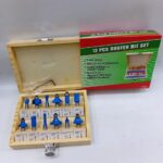 12-piece router bit set with 8mm shanks